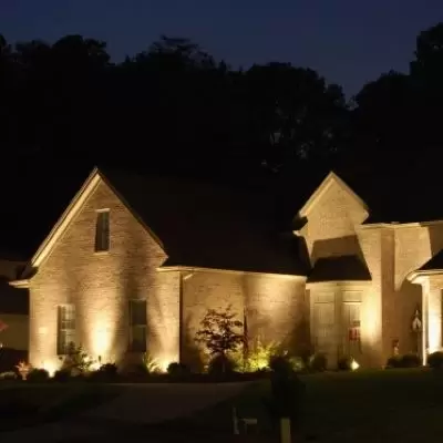 Home With Landscape Lighting